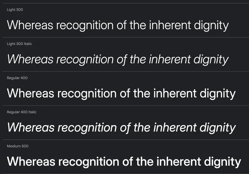 Default font for template