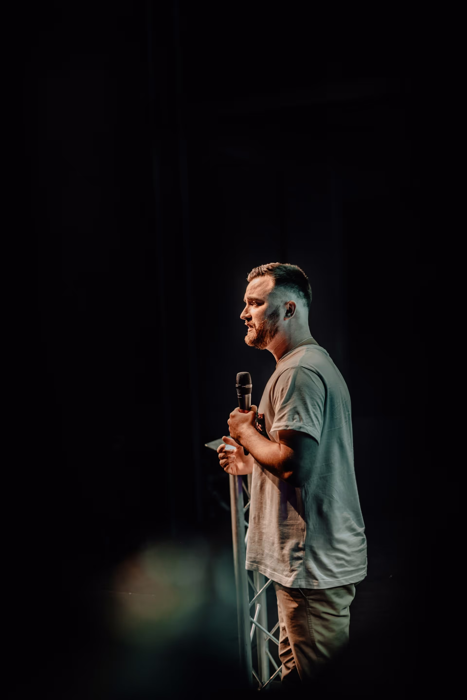 Simon Smith speaking on stage
